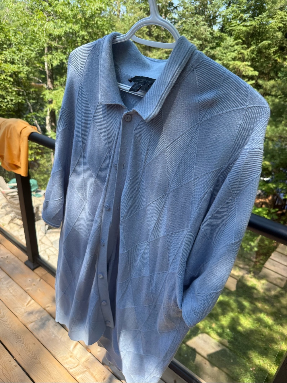 Magaschoni Itallian luxury brand Light Blue Button-Up Knit Cardigan